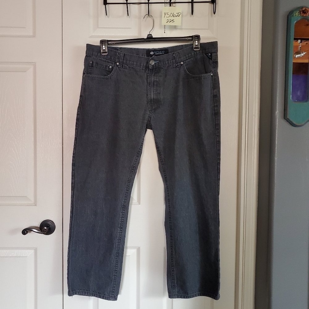 ENYCE Sean Combs‎ Jeans 44Wx32L Gray Logo Stitch Cotton Denim Straight Leg Y2K
